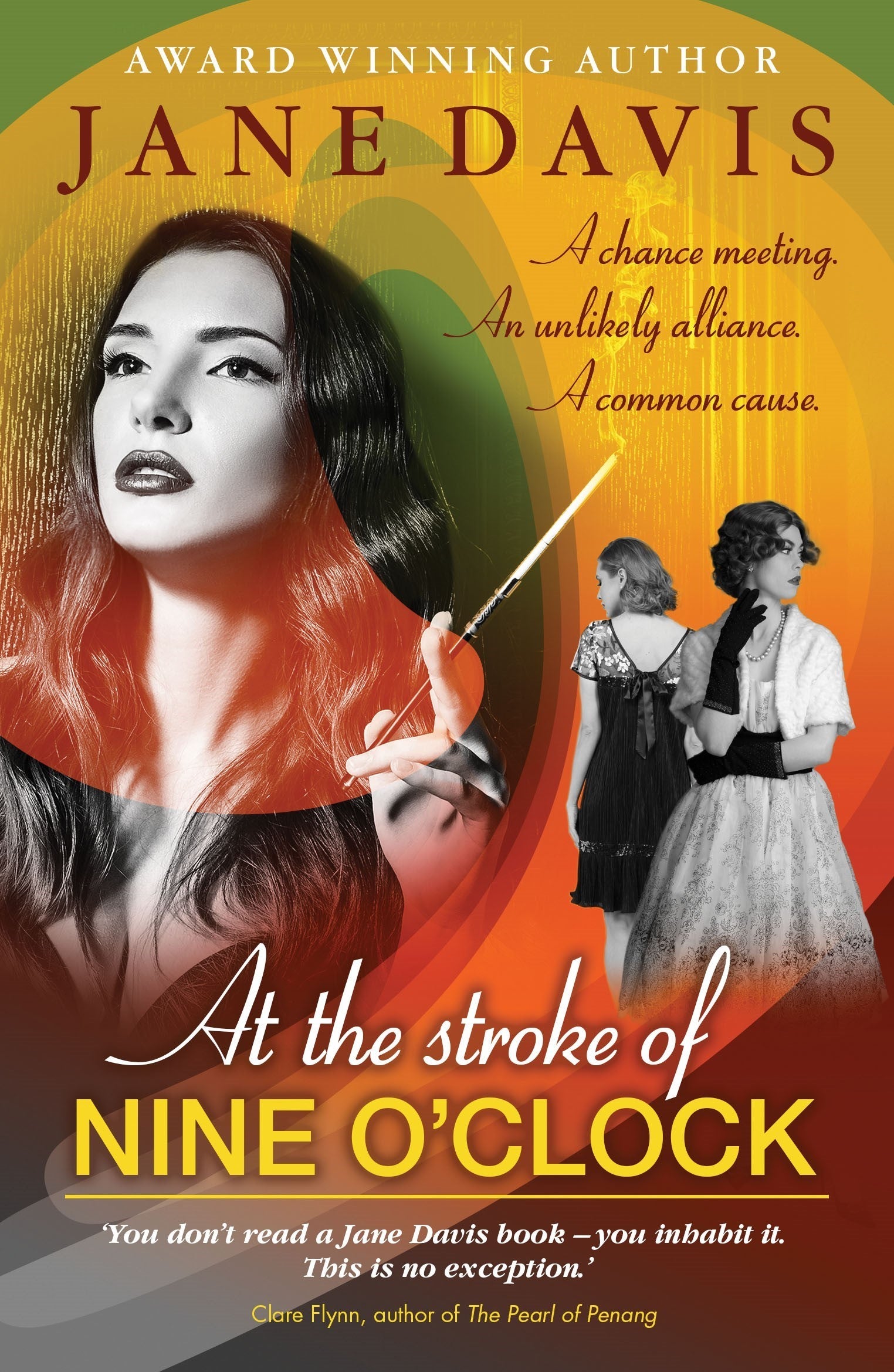 Cover of At the Stroke of Nine O'Clock by Award-winning author Jane Davis - "Historical fiction at its finest." 