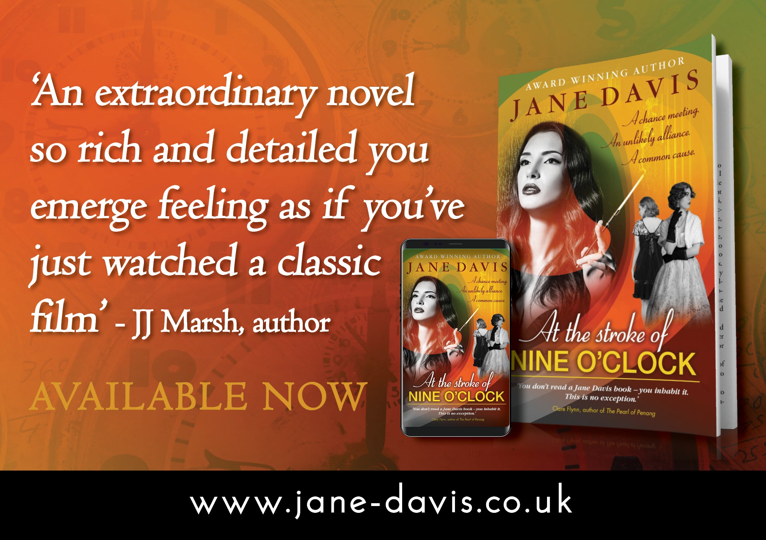 At the Stroke of Nine O'Clock by Award-winning author Jane Davis is available now!
